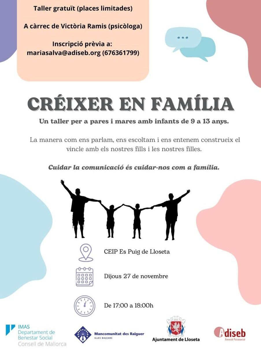 Taller per a famílies: comunicar-nos, vincular-nos i cuidar-nos