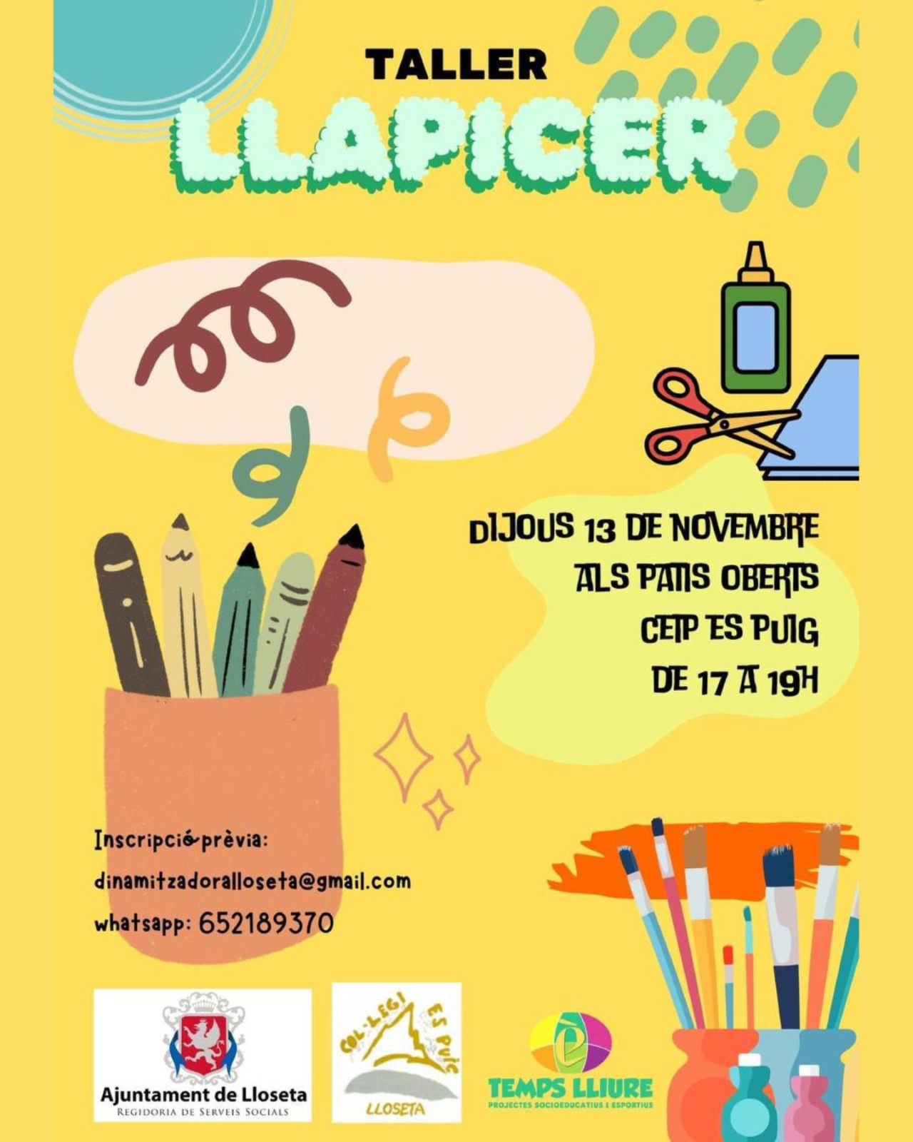 Taller creatiu als Patis Oberts del CEIP Es Puig